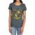Harry Potter Hufflepuff-T-shirt met wapen, in vintage-stijl en nauwsluitend, voor dames (Houtskool)