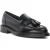 Dune Garda Leren Vrouwen Zwarte Loafers