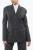 Gestreepte blazer van een mix van maagdelijke wol, slim fit in grijs
