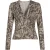 Neutrale top met textuurprint, V-hals en lange mouwen