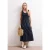 Street One Dames Midi-jurk met gesmokte bovenkant in Blauw