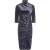 EsQualo Dress Velours Gathering Grey