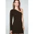 Mango one shoulder jurk donkerbruin