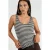 Gestreepte Geribde U-Hals Camisole Top