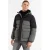 Anytime gewatteerde colourblock jas grijs/zwart