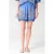 Shoeby straight leg casual short met print en linnen – blauw