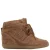 Manfield suède sneakers met sleehak – taupe