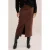 WE Fashion suèdelook midi kokerrok – bruin