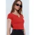 Dames Slim Fit Katoenen U-hals T-shirt