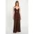 Morgan jumpsuit met cut-out – donkerbruin