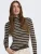 Only Onlkarol L/s Rollneck Pullover Knt Noos 15165075 Trui Coffee Bean Thin Stripes/whitecap Gray