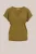 WE Fashion – Dames T-shirt met opengewerkte structuur – Regular fit – Olijfgroen –