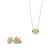 Orphelia ‘Signature’ Dames 925 Sterling Zilver Set: Ketting-Pendant + Oorbellen – Zilver/Goud SET-7517