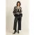 Expresso imitatieleren wide leg high waist culotte zwart
