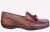 Cotswold Biddlestone Leren Dames Loafers In Kastanjebruin/Tan/Wijnrood