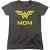 DC Comics Nauwsluitend T-shirt met ‘Wonder Mom’-logo voor dames (Houtskool)