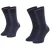 Tommy Hilfiger Effen Gestreepte Sokken Heren (Set van 2) (Blauw)