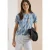 Cecil Dames Shirt in uitgebleekte look met tekst in Blauw