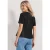 Street One Dames Shirt met ronde hals en volantdetail in Zwart