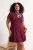 Trendyol Curve Dames Bordeaux Effen Kort / Mini Kort Skater Grote maten Jurk