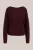 WE Fashion – Dames gebreide trui met structuur – Regular fit – Aubergine – Katoen –