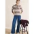 Cecil Dames Gestreept shirt met capuchon in Beige