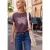 Street One Studio Dames Shirt met afhangende schouders in washed-look in Paars