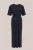 WE Fashion – Dames jersey midi T-shirt jurk met strikceintuur – Regular fit – Donkerblauw – Viscose –