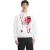Hugo Heren-hoodie met lange mouwen en trekkoord, standaardpasvorm (Wit)