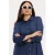 YOEK blouse met krijtstreep donkerblauw