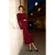 TRENDYOLMİLLA Dames Bordeaux Effen Maxi Lang Stijlvol/Avond Bodycon Jurken