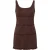 TRENDYOLMİLLA Dames Bruin Effen Kort / Mini Mouwloos Bodycon Jurken