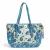 Laura Vita Aloe-02 Dames Schoudertas met Blauwe Bloemenprint en Verstelbare Bandjes
