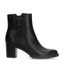 No Stress leren enkellaarzen met crocoprint zwart