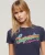 Superdry Vrouwen Cali Sticker T-shirt met Aansluitende Pasvorm Blauw