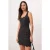 TRENDYOLMİLLA Dames Zwart Gestreept Kort / Mini Mouwloos Bodycon Jurken