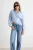 TRENDYOLMİLLA Dames Blauw Gestreept Lang Getailleerd Overhemden