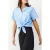 French Connection Tie Front Poplin Shirt Placid Blue