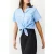 French Connection Tie Front Poplin Shirt Placid Blue