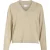 Vila viginny v-neck l/s glitter knit top 14110464 frosted almond