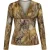 Top met V-hals en lange mouwen en slangenprint