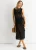 Zwarte gebreide bodycon midi-jurk
