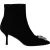 Stuart Weitzman Crystal Buckle Kera Enkellaarsjes in Zwart Suède