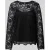 Pieces Regular fit blouse met lange mouwen van kant, model ‘OLLINE’