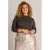 Yest Curve Plus Size gestreepte top – zwart/taupe