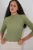 Gestreepte Halve Col Lange Mouwen Top met Steen Detail