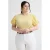 GREAT LOOKS top met textuur lichtgeel