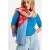 POM Amsterdam sjaal Urban Flora Stripes blauw/roze
