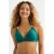 BEACHWAVE voorgevormde halter bikinitop met textuur groen