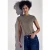 Street One Dames Shirt met subtiele uitsnijding in Bruin